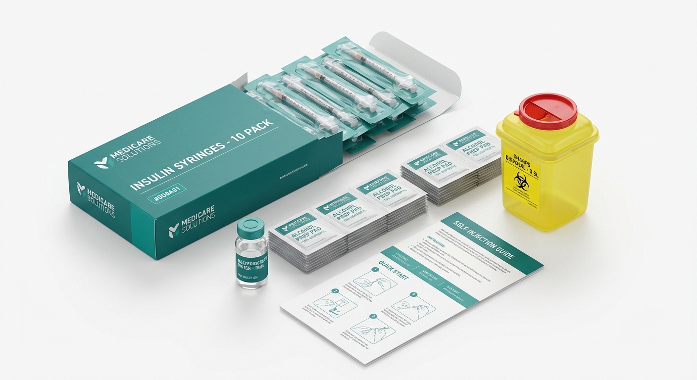 InjectKit Starter Kit — 10x 29G syringes, bac water, wipes, sharps container